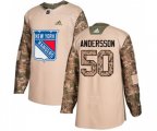 Adidas New York Rangers #50 Lias Andersson Authentic Camo Veterans Day Practice NHL Jersey