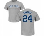 MLB Nike New York Yankees #24 Gary Sanchez Gray Name & Number T-Shirt