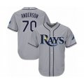 Tampa Bay Rays #70 Nick Anderson Authentic Grey Road Cool Base Baseball Player Jersey