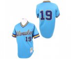 Milwaukee Brewers #19 Robin Yount Authentic Blue Throwback Baseball Jersey