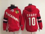 Women Chicago Blackhawks #10 Patrick Sharp Red pullover hooded
