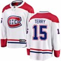 Montreal Canadiens #15 Chris Terry Authentic White Away Fanatics Branded Breakaway NHL Jersey
