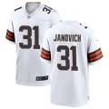 Cleveland Browns #31 Andy Janovich Nike White Away Vapor Limited Jersey