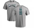 Philadelphia Eagles #91 Fletcher Cox Ash Backer T-Shirt