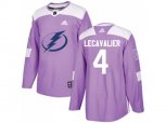 Tampa Bay Lightning #4 Vincent Lecavalier Purple Authentic Fights Cancer Stitched NHL Jersey
