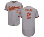 Baltimore Orioles #2 Jonathan Villar Grey Road Flex Base Authentic Collection Baseball Jersey