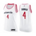 Women's Washington Wizards #4 Isaiah Thomas Swingman White Pink Fashion Basketball Jersey