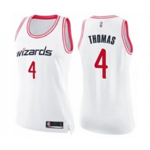Women\'s Washington Wizards #4 Isaiah Thomas Swingman White Pink Fashion Basketball Jersey