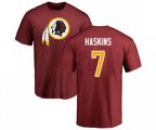 Washington Redskins #7 Dwayne Haskins Maroon Name & Number Logo T-Shirt
