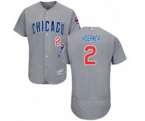 Chicago Cubs Nico Hoerner Grey Road Flex Base Authentic Collection Baseball Player Jersey