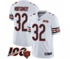 Chicago Bears #32 David Montgomery White Vapor Untouchable Limited Player 100th Season Football Jersey