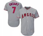 Los Angeles Angels of Anaheim #7 Zack Cozart Grey Road Flex Base Authentic Collection Baseball Jersey