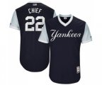 New York Yankees #22 Jacoby Ellsbury Chief Authentic Navy Blue 2017 Players Weekend Baseball Jersey