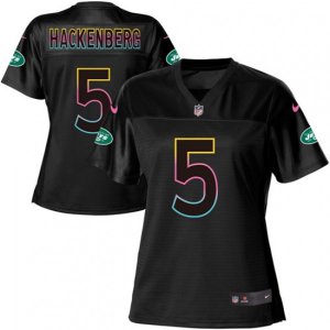 Women\'s Nike New York Jets #5 Christian Hackenberg Game Black Fashion NFL Jersey