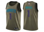 Charlotte Hornets #1 Muggsy Bogues Green Salute to Service NBA Swingman Jersey