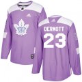 Toronto Maple Leafs #23 Travis Dermott Authentic Purple Fights Cancer Practice NHL Jersey