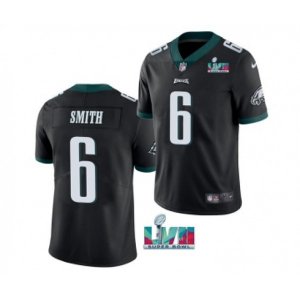 Philadelphia Eagles #6 DeVonta Smith Black Super Bowl LVII Patch Vapor Untouchable Limited Stitched Jersey