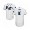 Tampa Bay Rays #10 Mike Zunino Home White Home Flex Base Authentic Collection Baseball Player Jersey