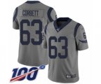 Los Angeles Rams #63 Austin Corbett Limited Gray Inverted Legend 100th Season Football Jersey