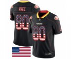 San Francisco 49ers #80 Jerry Rice Limited Black Rush USA Flag Football Jersey