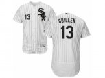 Chicago White Sox #13 Ozzie Guillen White Black Flexbase Authentic Collection MLB Jersey