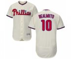 Philadelphia Phillies #10 J. T. Realmuto Cream Alternate Flex Base Authentic Collection Baseball Jersey