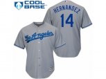 Los Angeles Dodgers #14 Enrique Hernandez Authentic Grey Road Cool Base MLB Jersey