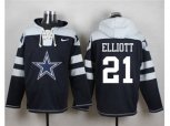 Dallas Cowboys #21 Ezekiel Elliott Navy Blue Player Pullover Hoodie