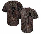 Oakland Athletics #7 Walt Weiss Authentic Camo Realtree Collection Flex Base Baseball Jersey