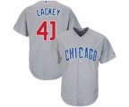 Chicago Cubs #41 John Lackey Replica Grey Road Cool Base Baseball Jersey