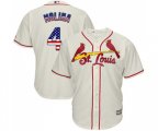 St. Louis Cardinals #4 Yadier Molina Replica Cream USA Flag Fashion Baseball Jersey