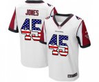 Atlanta Falcons #45 Deion Jones Elite White Road USA Flag Fashion Football Jersey