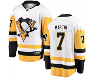 Pittsburgh Penguins #7 Paul Martin Fanatics Branded White Away Breakaway NHL Jersey