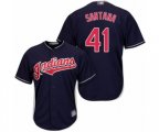 Cleveland Indians #41 Carlos Santana Replica Navy Blue Alternate 1 Cool Base Baseball Jersey