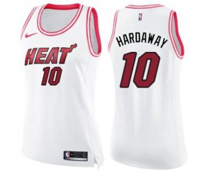 Women\'s Miami Heat #10 Tim Hardaway Swingman White Pink Fashion Basketball Jersey