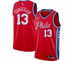 Philadelphia 76ers #13 Wilt Chamberlain Swingman Red Finished Basketball Jersey - Statement Edition