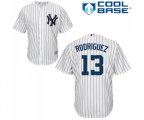 New York Yankees #13 Alex Rodriguez Replica White Home Baseball Jersey