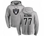 Oakland Raiders #77 Lyle Alzado Ash Name & Number Logo Pullover Hoodie