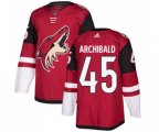 Arizona Coyotes #45 Josh Archibald Authentic Burgundy Red Home Hockey Jersey