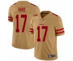 San Francisco 49ers #17 Jalen Hurd Limited Gold Inverted Legend Football Jersey