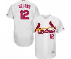 St. Louis Cardinals #12 Paul DeJong White Home Flex Base Authentic Collection Baseball Jersey