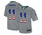 Philadelphia Eagles #11 Carson Wentz Elite Grey USA Flag Fashion Football Jersey