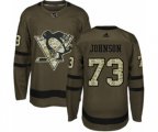 Adidas Pittsburgh Penguins #73 Jack Johnson Authentic Green Salute to Service NHL Jersey