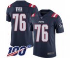 New England Patriots #76 Isaiah Wynn Limited Navy Blue Rush Vapor Untouchable 100th Season Football Jersey