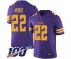 Minnesota Vikings #22 Paul Krause Limited Purple Rush Vapor Untouchable 100th Season Football Jersey