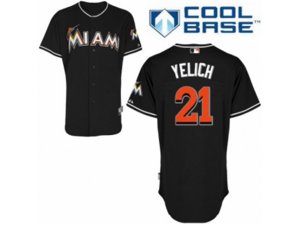 Miami Marlins #21 Christian Yelich Replica Black Alternate 2 Cool Base MLB Jersey