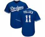 Los Angeles Dodgers #11 A. J. Pollock Authentic Royal Blue Team Logo Fashion Cool Base Baseball Jersey