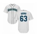 Seattle Mariners #63 Austin Adams Authentic White Home Cool Base Baseball Player Jersey