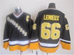 Pittsburgh Penguins #66 Mario Lemieux black-yellow jerseys