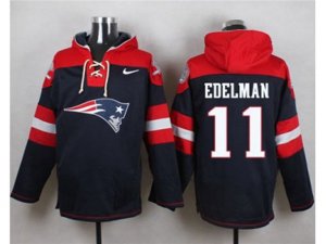 New England Patriots #11 Julian Edelman Navy Blue Player Pullover Hoodie